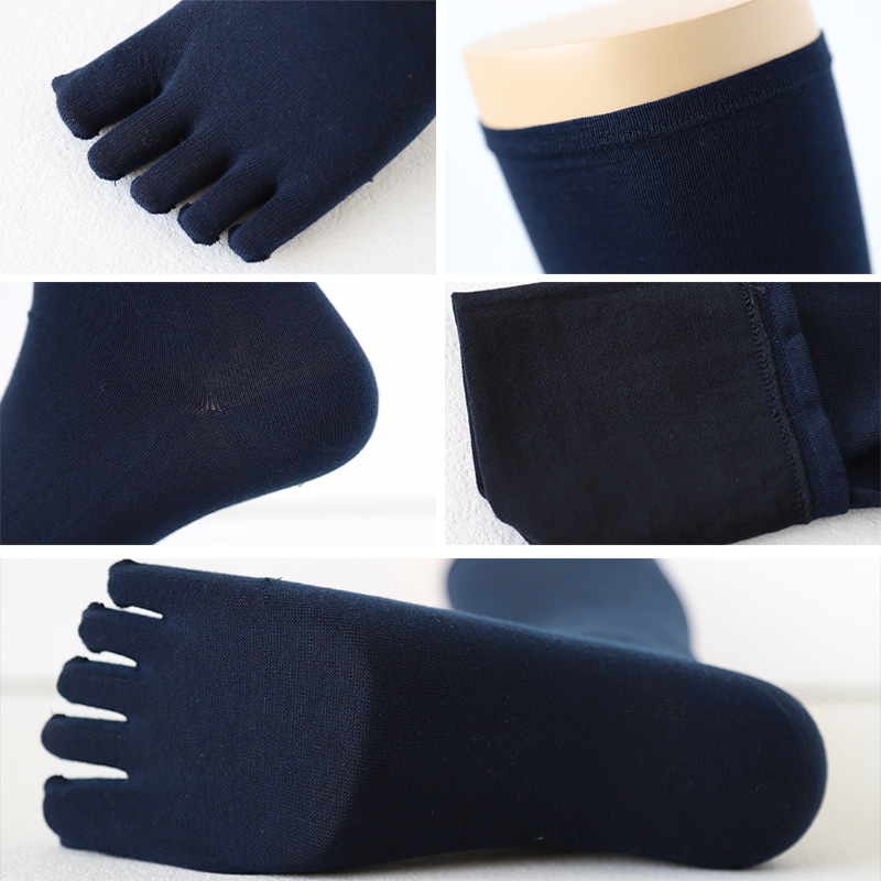 靴下 満足 紳士5本指ソックス メンズ 25-26/26-27cm (靴下 五本指 クルーソックス 消臭 ビジネス チェック タータン 抗菌 ドライ素材 水虫対策) (在庫限り)