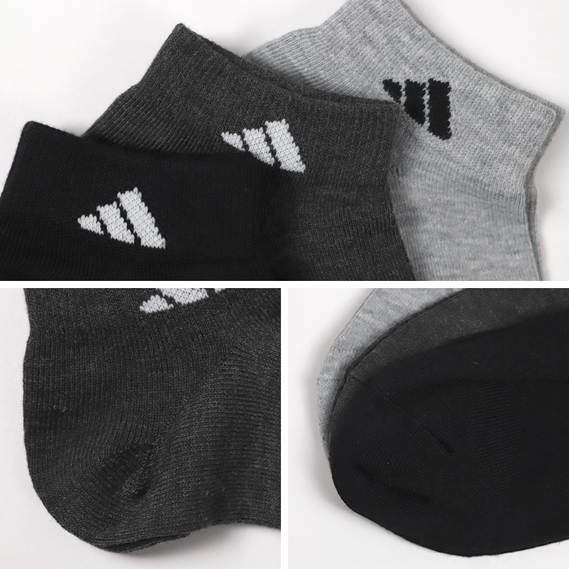 アディダス メンズ 底パイル ショート丈 ソックス 3足組 24-26cm～28-30cm adidas 靴下 ふわふわ クッション