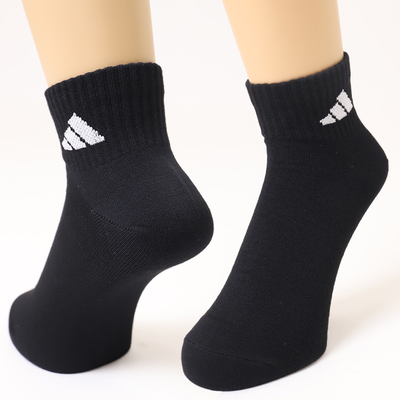 アディダス メンズ 底パイル ショート丈 ソックス 3足組 24-26cm～28-30cm adidas 靴下 ふわふわ クッション
