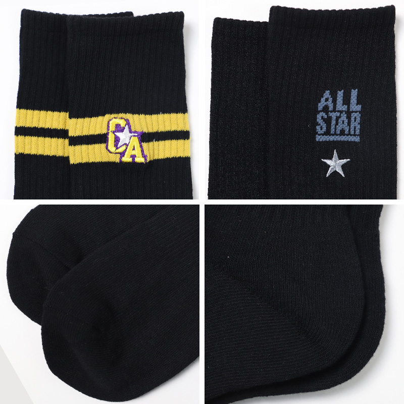 コンバース 足底パイル ショート丈 ソックス メンズ 靴下 25-27cm カジュアル シンプル 刺繍 CONVERSE ブランド 福助