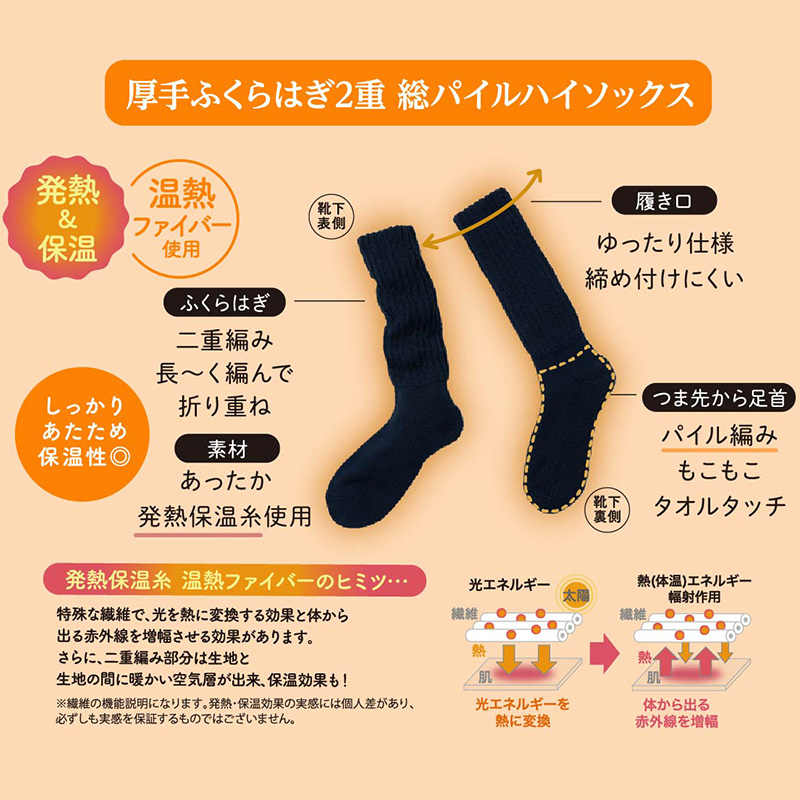 福助 あったか ソックス ゆったり 二重編み おふとん心地 温活 福助 22-25cm レディース 美温活 寒さ対策 あたたか 冷え対策 底冷え 重ねばき