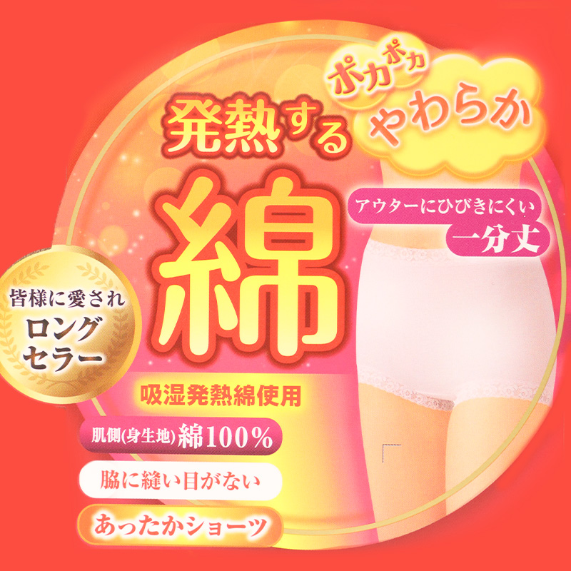 福助 ショーツ レディース 綿100% あったか 発熱 秋 冬 2枚組 M L LL 暖かい 下着 パンツ 女性 インナー 肌着 防寒 冷え対策 セット 日本製 フィッティーヌ