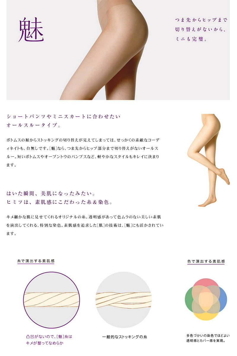 アツギ ASTIGU 魅 オールスルー ストッキング 9足セット S-M~L-LL (レディース パンスト ベージュ 肌色 黒) (在庫限り)