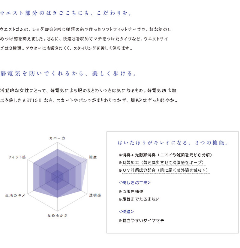 ASTIGU 強 丈夫 ゆったりサイズ ストッキング 6足セット JM~JJLL (レディース パンスト ベージュ 肌色 黒) (在庫限り)