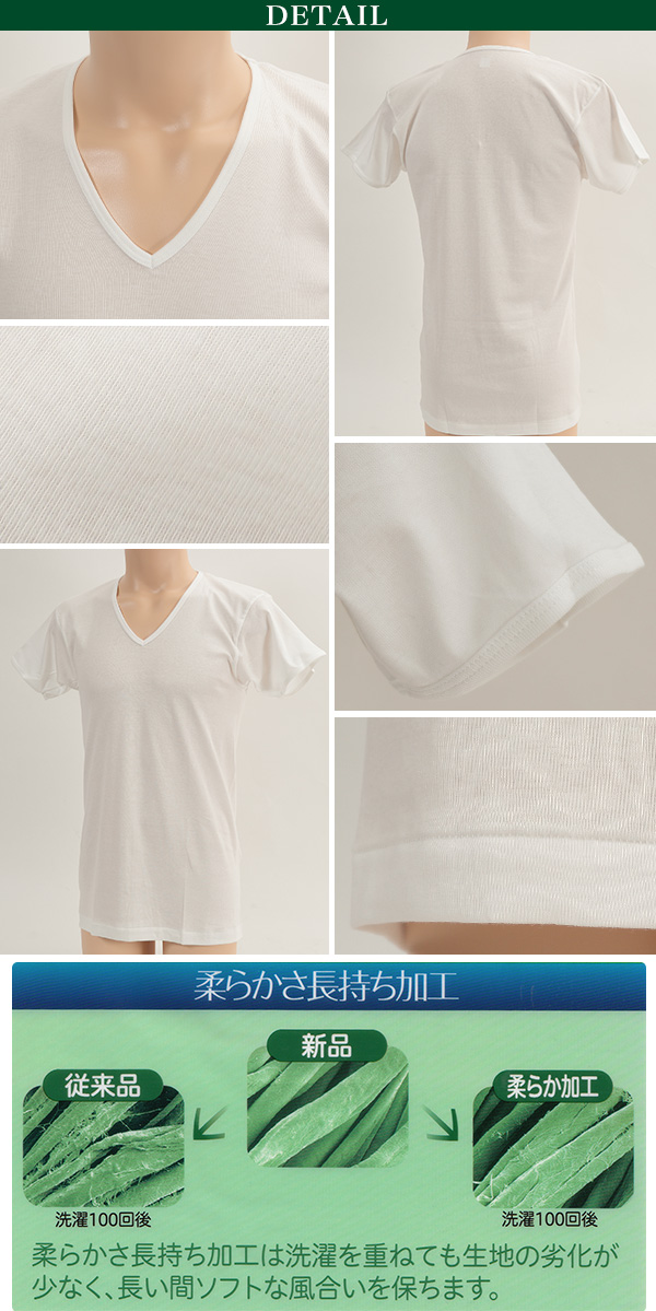 グンゼ 綿 肌着 メンズ 半袖 2枚組 M~LL (綿100% インナー tシャツ 下着 インナーシャツ 白 無地 シャツ v首 男性) (取寄せ)