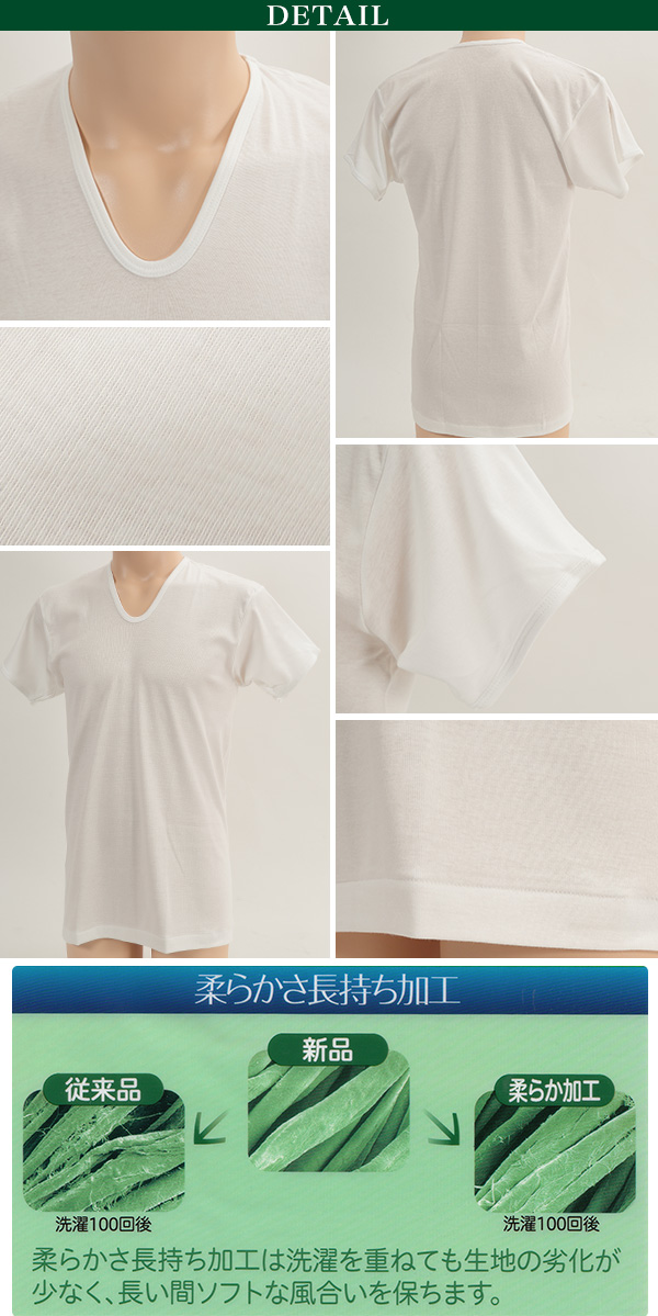 グンゼ 綿 肌着 メンズ 半袖 2枚組 M~LL (綿100% インナー tシャツ 下着 インナーシャツ 白 無地 シャツ 丸首 男性)