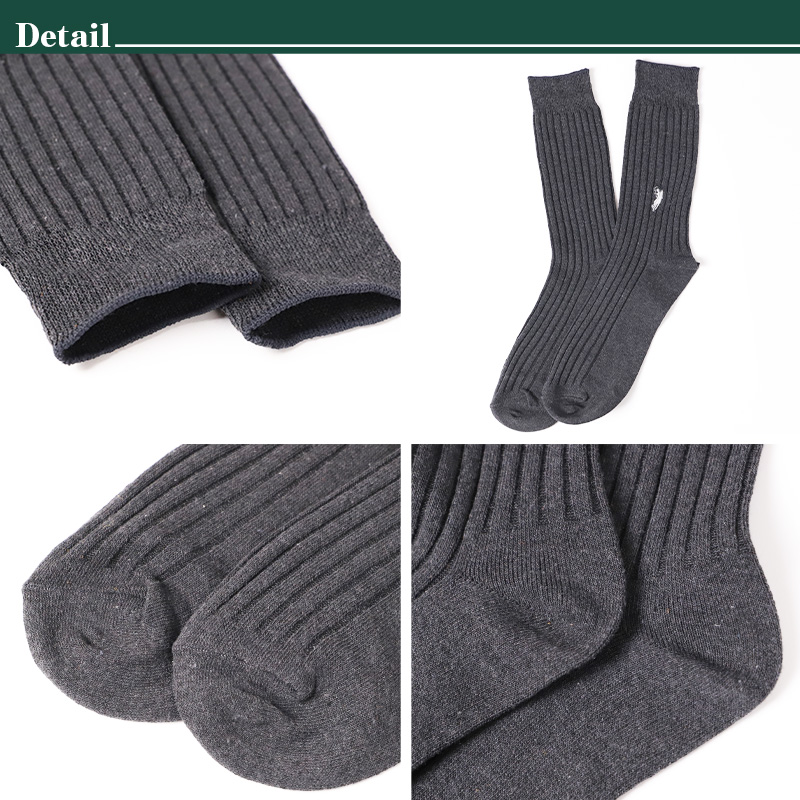 ビジネスソックス メンズ ソックス 紳士 POLO polo 25 26 27 cm 綿混 靴下 吸汗 通気性 快適 フィット 無地 黒 ネイビー グレー 仕事用 デイリー 普段使い プレゼント 父の日 ゆったり 太リブ