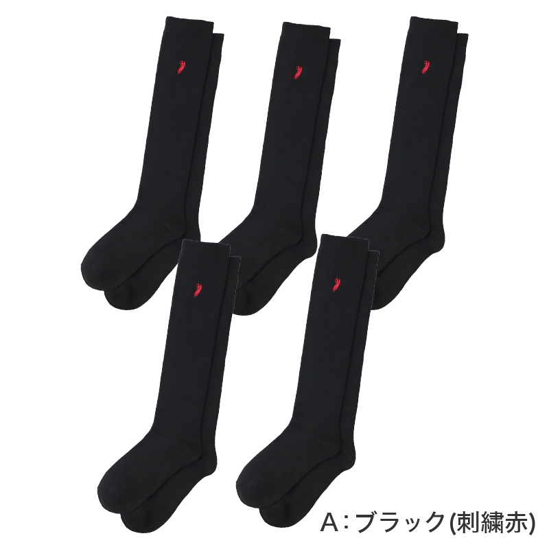 スクールソックス ハイソックス リブ レディース 黒 紺 22-24cm ワンポイント 刺繍 靴下 女子 中学生 高校生 通学 学校 22cm 23cm 24cm WESTERN POLO TEXAS