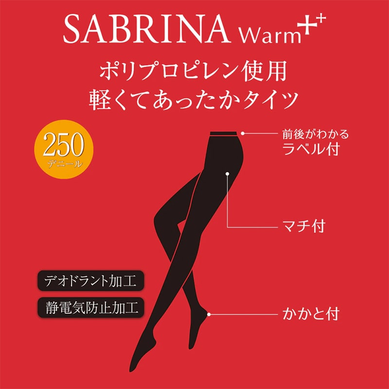 グンゼ サブリナ ウォーム 250D ポリプロピレンタイツ M-L・L-LL (GUNZE サブリナ ウォーム 軽くてあったかタイツ) (在庫限り)