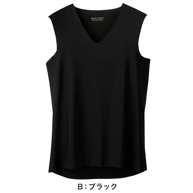 グンゼ ボディワイルド Tシャツ メンズ 肌着 ノースリーブ Vネック M・L (bodywild 下着 ランニング ひびきにくい カットオフ インナー 薄い 軽い スリーブレス AIRZ) (在庫限り)