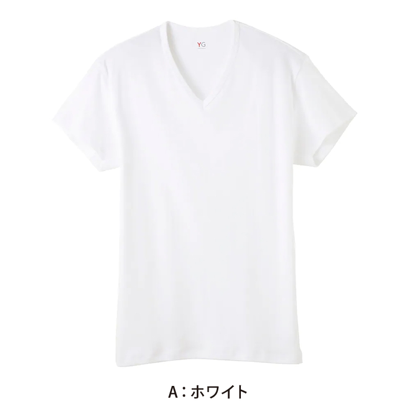 グンゼ YG tシャツ メンズ 半袖 綿100% あったか インナー Vネック M～LL (厚地 厚手 暖かい 男性 下着 肌着 コットン 綿 V首 アンダーウェア GUNZE)