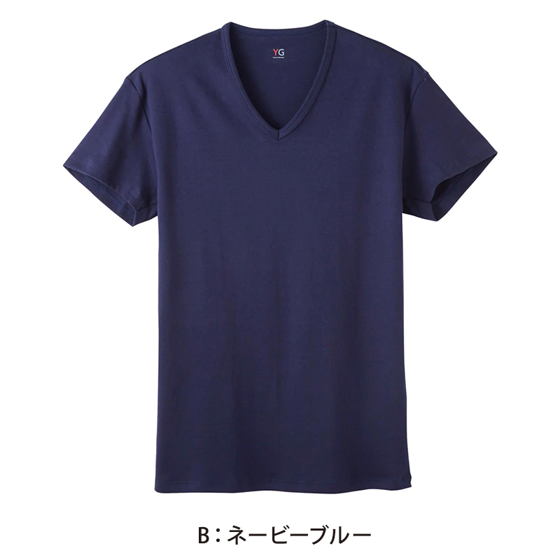 グンゼ YG tシャツ メンズ 半袖 綿100% あったか インナー Vネック M～LL (厚地 厚手 暖かい 男性 下着 肌着 コットン 綿 V首 アンダーウェア GUNZE)