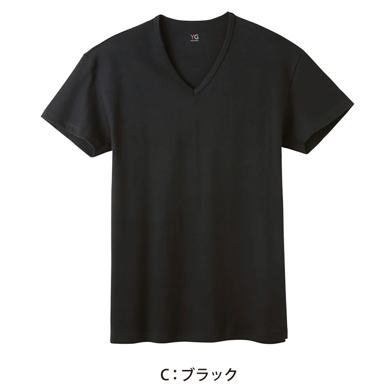 グンゼ YG tシャツ メンズ 半袖 綿100% あったか インナー Vネック M～LL (厚地 厚手 暖かい 男性 下着 肌着 コットン 綿 V首 アンダーウェア GUNZE)