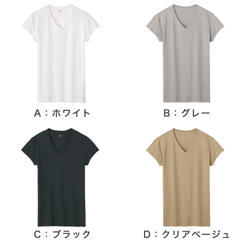 グンゼ YG 脇汗 汗取りパッド tシャツ 半袖 メンズ Vネック インナー 2枚組 M～LL (肌着 下着 男性 夏 メッシュ 吸汗速乾 涼しい 防臭 消臭 部屋干し M L LL)