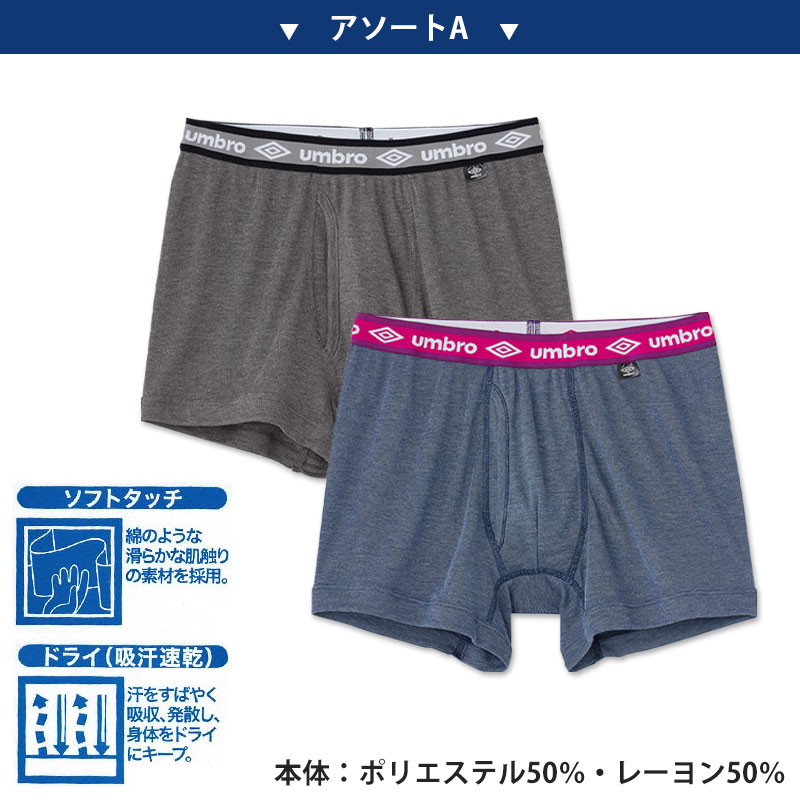 グンゼ umbro ボクサーブリーフ2枚組 M~LL (アンブロ メンズ パンツ ボクサーブリーフ 下着 インナー 綿 吸汗速乾 メッシュ編) (在庫限り)