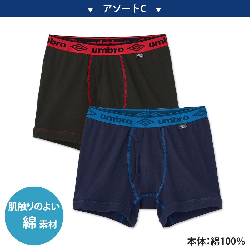 グンゼ umbro ボクサーブリーフ2枚組 M~LL (アンブロ メンズ パンツ ボクサーブリーフ 下着 インナー 綿 吸汗速乾 メッシュ編) (在庫限り)