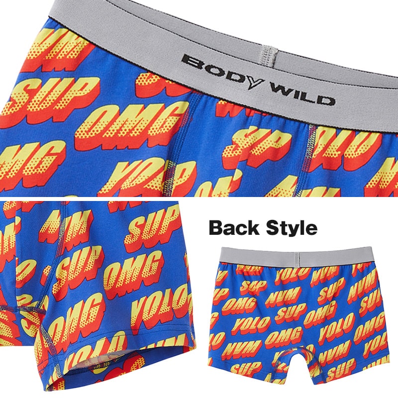 グンゼ ボディワイルド 綿ベア天 ボクサーパンツ 柄ボクサー M・L (GUNZE BODYWILD 男性 紳士 下着 肌着 ボクサーブリーフ インナーウェアー カラー豊富 前とじ カジュアル 柄物) (在庫限り)