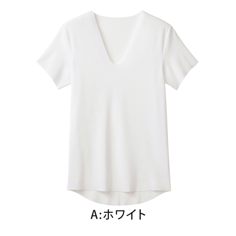 グンゼ YG nextra カットオフ vネック シャツ M~LL (GUNZE 男性 紳士 半袖 下着 肌着 インナーシャツ v首 CUTOFF シャツ 透けない ひびきにくい 抗菌 防臭 黒 肌色 白)