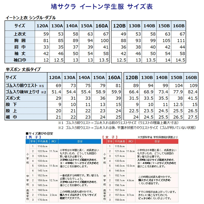 イートン学生服 男子上下セット 半ズボン 小学生 120cmA・130cmA (鳩サクラ ハトサクラ ハトザクラ 男の子) (送料無料) (取寄せ)