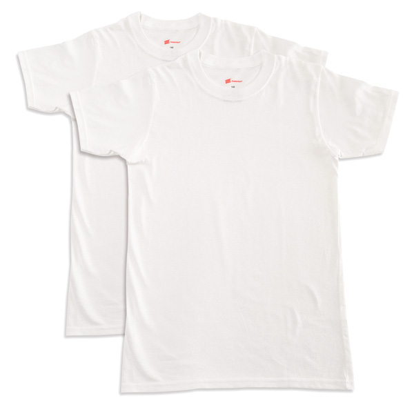 HANES BOYS 綿100% Tシャツ 2枚組 130cm～160cm (子供 下着 男の子 キッズ インナー 半袖 tシャツ ジュニア 肌着 綿 シャツ 140 150 160 白 無地) 【在庫限り】