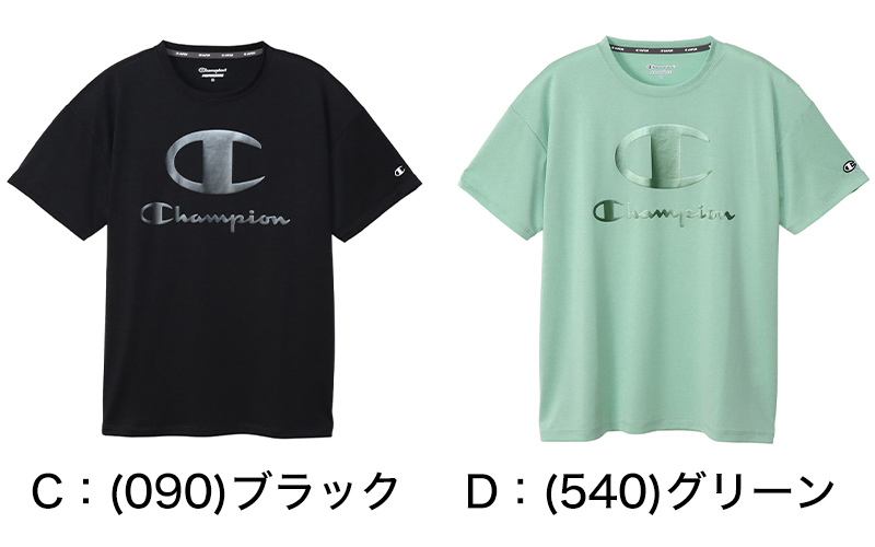 Champion Tシャツ レディース 半袖 婦人 ウエア シャツ トップス M L 吸汗 速乾 防臭 紫外線 ロゴ シンプル ジム