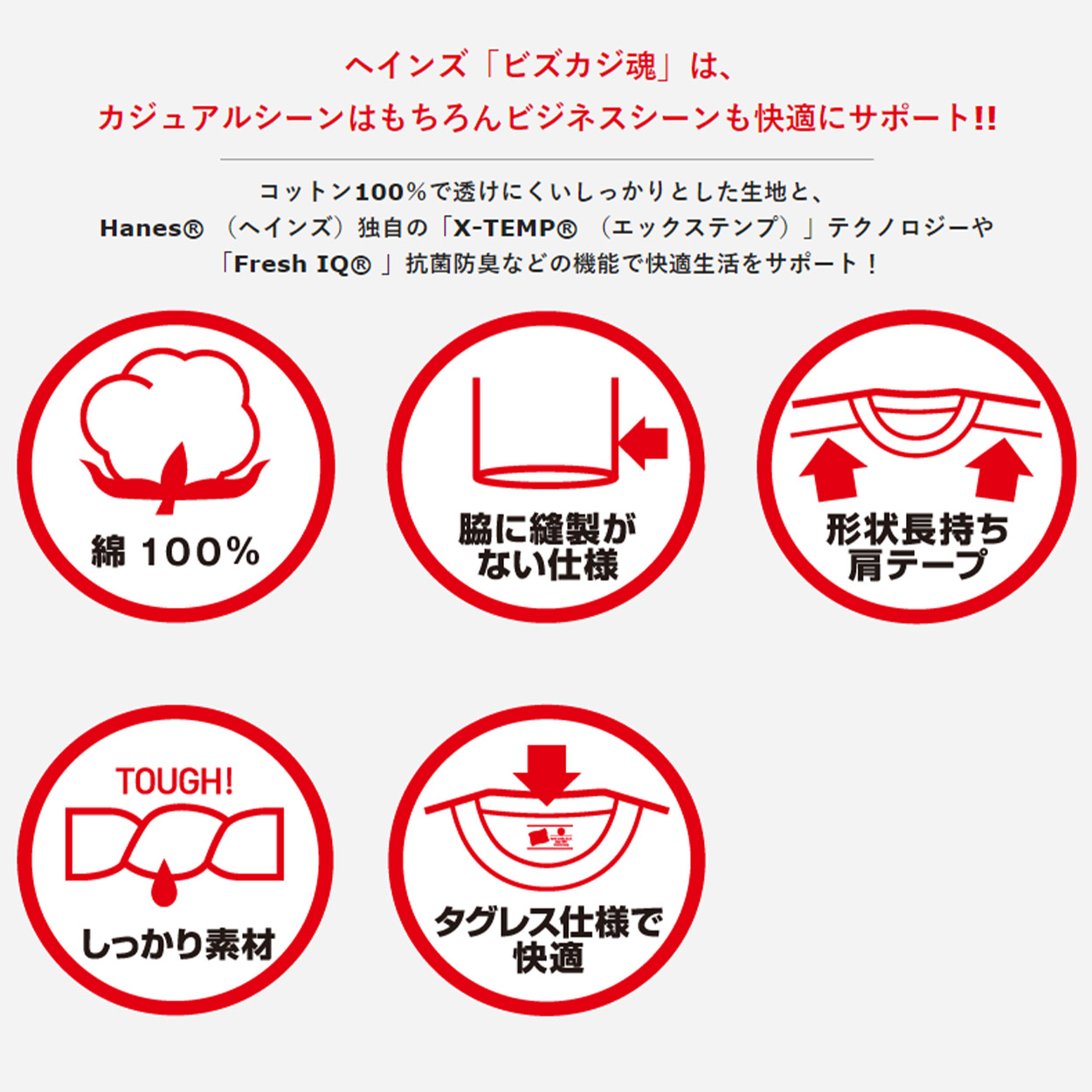 ヘインズ Tシャツ 綿100% メンズ 2枚組 白 黒 ポケット付き ビジネス ビジカジ魂 インナー スーツ カジュアル 抗菌防臭 3L-4L (Hanes 3L 4L 男性 紳士 下着 カジュアル オフィス スマート フォーマルカジュアル)