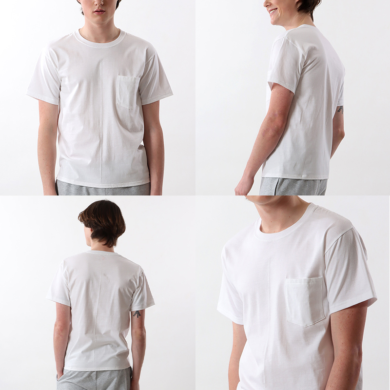 ヘインズ Tシャツ 綿100% メンズ 2枚組 白 黒 ポケット付き ビジネス ビジカジ魂 インナー スーツ カジュアル 抗菌防臭 3L-4L (Hanes 3L 4L 男性 紳士 下着 カジュアル オフィス スマート フォーマルカジュアル)