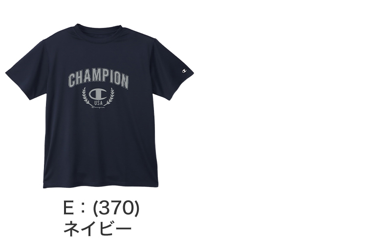 Champion Tシャツ メンズ 半袖 紳士 ウエア シャツ トップス M L XL 吸汗 速乾 抗菌 防臭 紫外線 反射材 ロゴ シンプル ジム