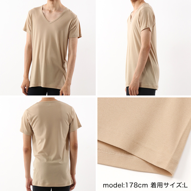 ヘインズ シャツ ビズ魂 メンズ 深Vネック Tシャツ 2枚組 M～LL (Hanes BIZ DAMASHII 抗菌防臭 吸汗速乾 深V 長め丈) (在庫限り)