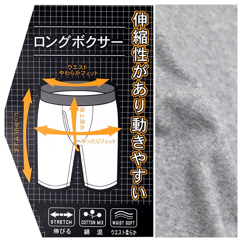 メンズ ボクサーパンツ ちょいもれ用 吸水 消臭加工 前開き M L LL 綿混 ストレッチ インナー 下着 肌着 パンツ 男性 紳士 失禁パンツ 尿漏れ対策 軽失禁 ネイビー ブラック 黒 快適 履き心地 普段使い デイリー 目立ちにくい 安心 伸縮 さらっと