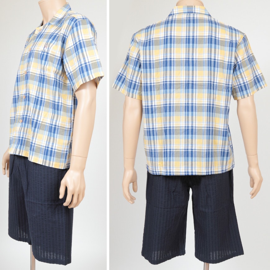 グンゼ Hush Puppies ホームウェア 半袖+半パンツ M~LL (GUNZE ハッシュパピー メンズ パジャマ) (在庫限り)