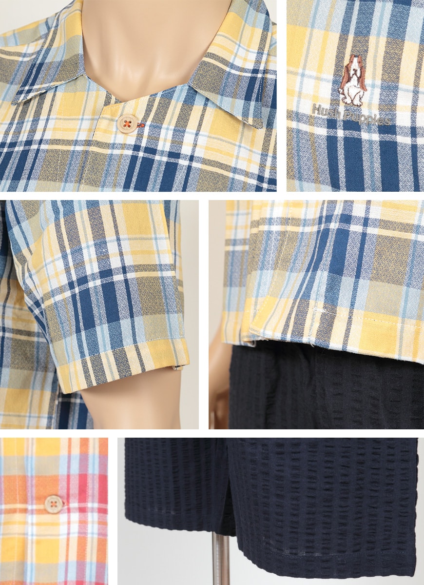 グンゼ Hush Puppies ホームウェア 半袖+半パンツ M~LL (GUNZE ハッシュパピー メンズ パジャマ) (在庫限り)
