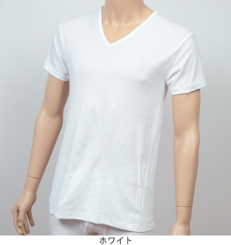 グンゼ 肌着DE消臭 消臭対応インナー VネックTシャツ M~LL (GUNZE メンズ 紳士 男性 半袖 V首 インナー シャツ 消臭 ニオイ 汗 綿混 白) 【在庫限り】