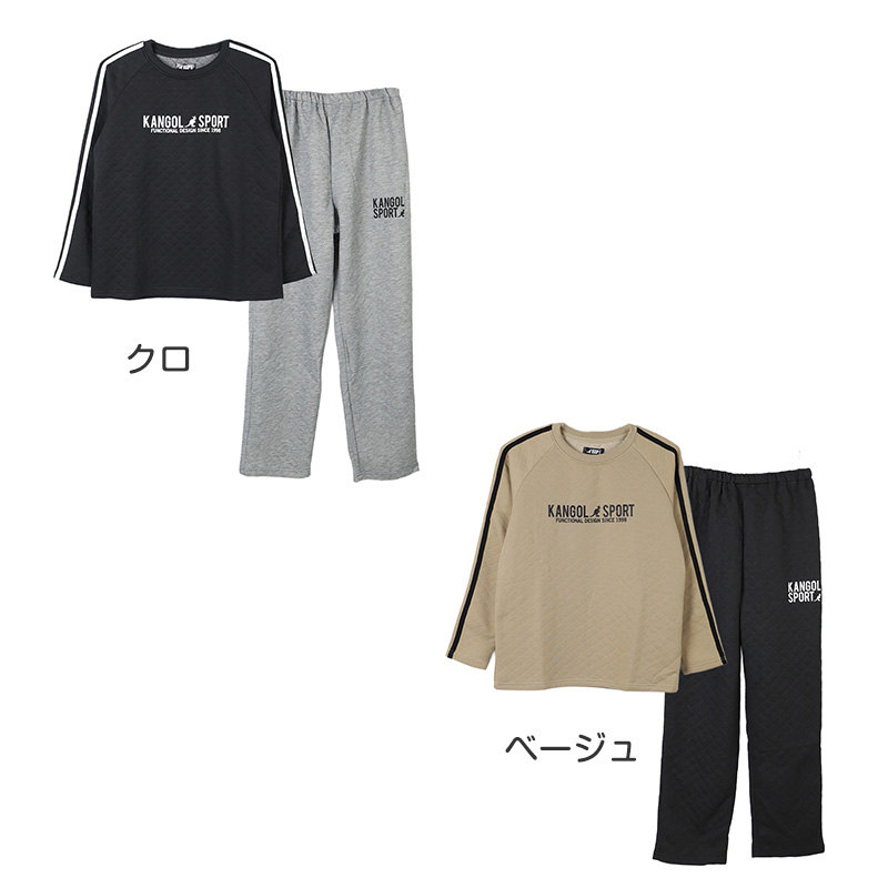 トレーナー ミニ裏毛 ガールズ キッズ ジュニア スウェット レギパン 上下セット 130 140 150 160 レギンスパンツ カンゴール kangol 通学 スポーツ 女の子 セットアップ カジュアル 黒 ブラック グレー 部屋着 スポーティ