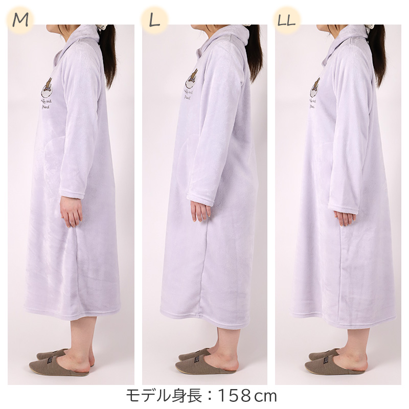 ボア ワンピース レディース あったか パジャマ もこもこ かわいい あったかい ルームウェア レディース 冬 部屋着 M L LL 冬用 マフポケット 長袖 可愛い おしゃれ ふわふわ ナイトウェア パジャマ 冬 冬服 防寒 ヘチマ襟 ルームワンピース 大人 シンプル ボーダー