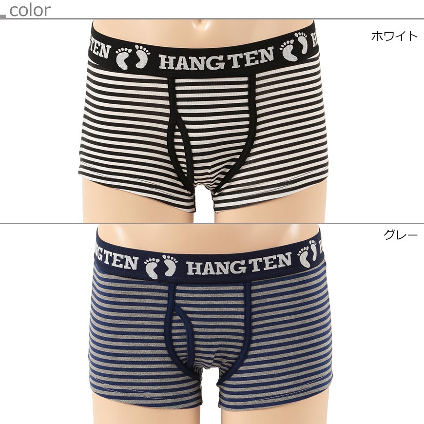 HANG TEN ベア天竺 前あきボクサーパンツ M～LL (ハンテン ボクサーブリーフ 大きい) 【在庫限り】