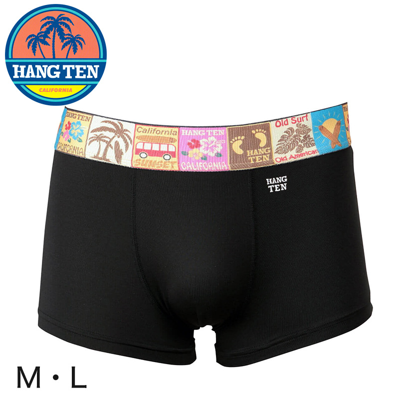 HANG TEN ポリエステルベア天 ボクサーパンツ 前閉じ M～L (ハンテン ボクサーブリーフ 大きい) 【在庫限り】