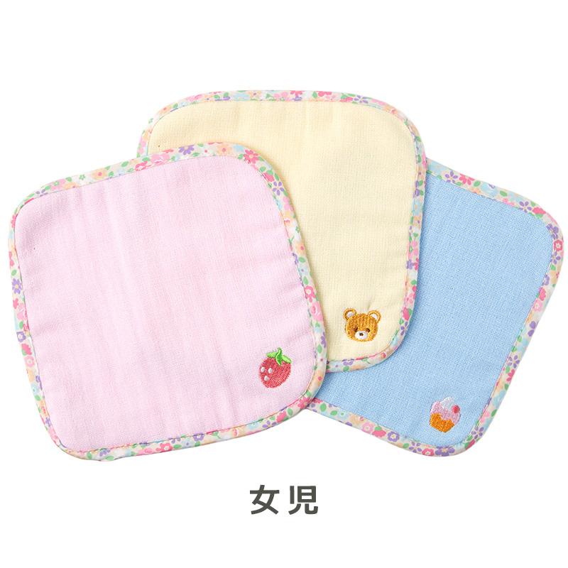 ループ付き タオル ループタオル ハンカチ 3枚組 柄違い 刺繍 キッズ 子供 保育園 幼稚園 小学生 小学校 約27×27cm ハンドタオル ウォッシュタオル おしぼりタオル 3P 子供用タオル 入園 ネームタグ まとめ買い セット