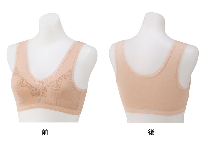 ノンワイヤーブラジャー 綿100% ゆったり レディース インナー M~LL (ノンワイヤーブラ 綿 ハーフトップ 締め付けない 介護 下着 肌着 かぶりタイプ) (在庫限り)