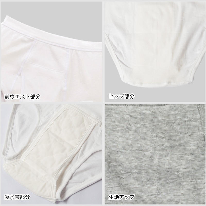 Suteteko 紳士 40cc対応 安心快適ブリーフ 前あき 2枚組 M~LL (中失禁 尿漏れ メンズ 失禁パンツ 吸水シート付き) (取寄せ)