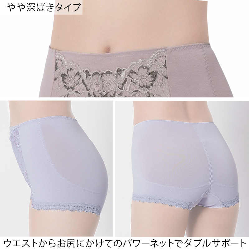 満足 ヒップアップ 1分丈 ショーツ M~LL 福助 fukusuke ふくすけ ショーツガードル お腹 引き締め インナー 下着 パンツ パンティ 一分丈 食い込み 花柄 フラワー