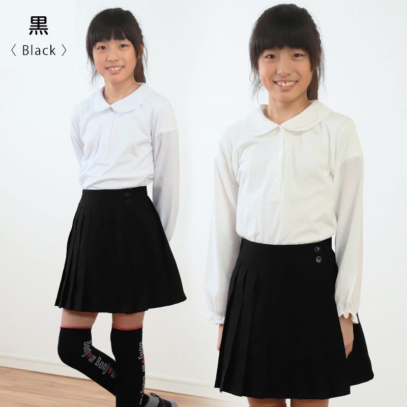 無地プリーツキュロット 130cmA～170cmB (ユニフォーム 制服 入学 お受験 学校用 通学 冠婚葬祭)