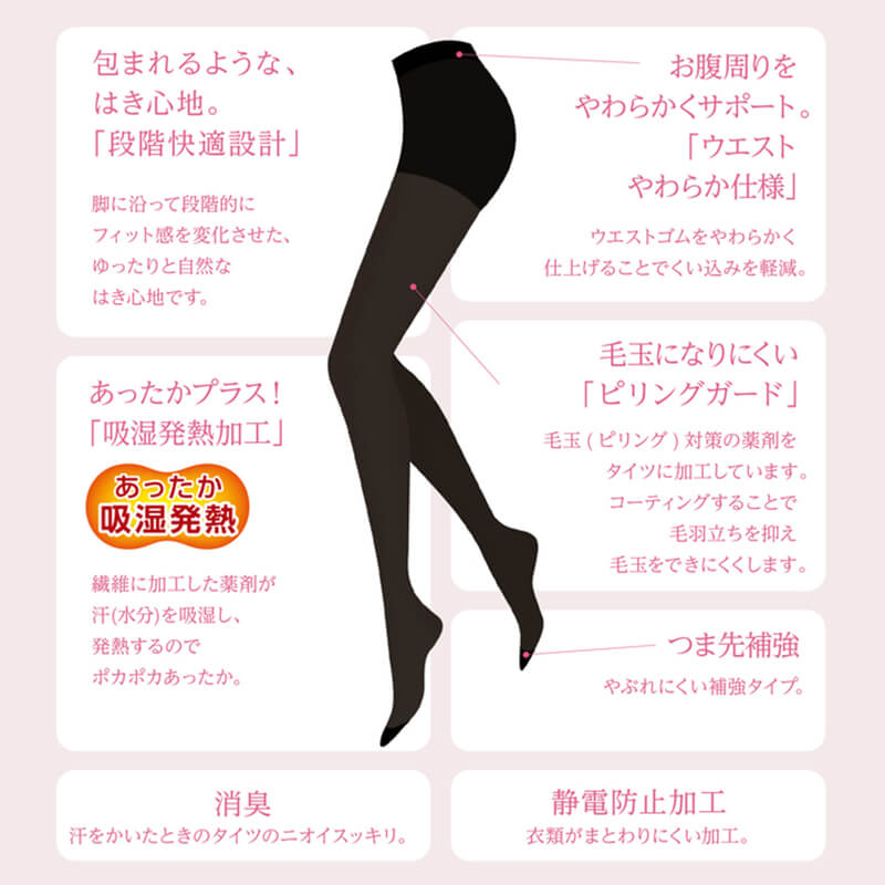 福助 満足 吸湿発熱+ソフトタッチ 110デニール タイツ M-L・L-LL (福助 フクスケ ふくすけ レディース レッグ 吸湿発熱 保温 防寒 冬 暖かい) 【在庫限り】