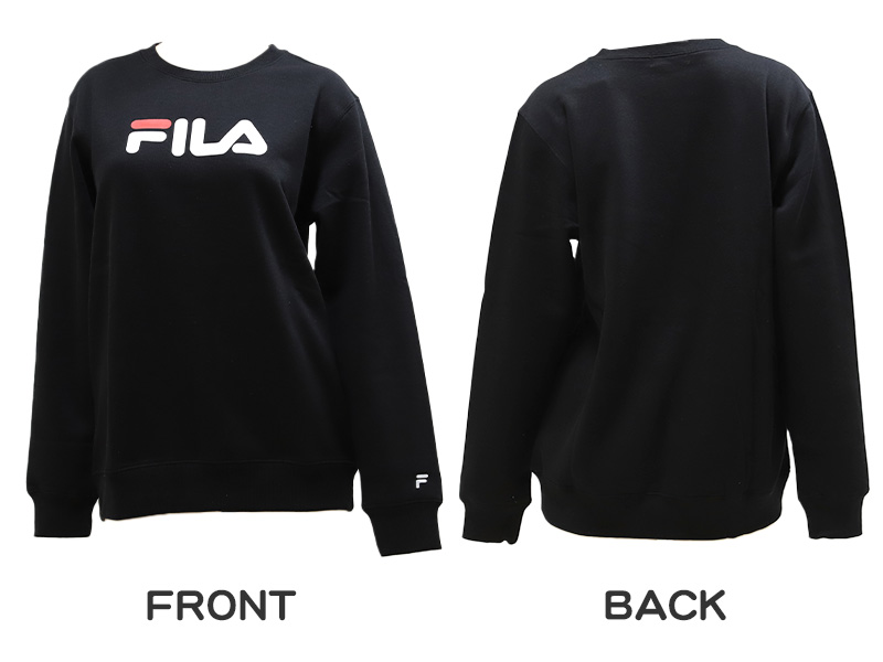 レディース トレーナー 裏起毛 スウェット シャツ 冬 長袖 FILA フィラ M～LL トップス 女性 女子 冬服 暖かい あったか ロゴ カジュアル シンプル (在庫限り)