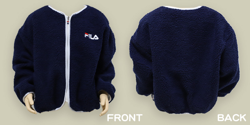 キッズ ボア ジャケット ブルゾン 子供服 アウター 冬服 秋 FILA 130～160cm 子供 女の子 冬 トップス もこもこ 暖かい あったか 上着 フィラ (送料無料) (在庫限り)