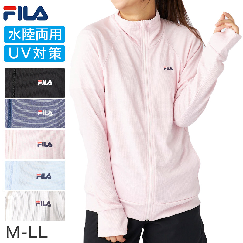 FILA UVパーカー レディース 接触冷感 ラッシュパーカー UVカット パーカー 吸汗速乾 紫外線対策 日焼け対策 冷感パーカー ラッシュガード フード付き M L LL 軽量 羽織り 夏パーカー スポーツウェア 水着の上から 着るUV対策 海 プール ママコーデ 夏 アウトドア