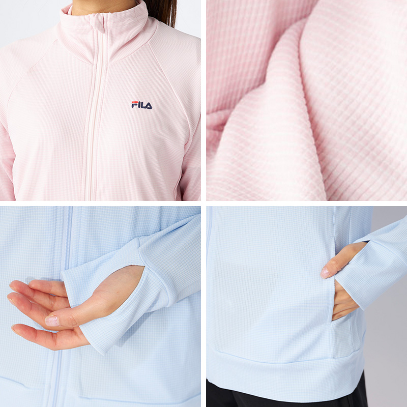 FILA UVパーカー レディース 接触冷感 ラッシュパーカー UVカット パーカー 吸汗速乾 紫外線対策 日焼け対策 冷感パーカー ラッシュガード フード付き M L LL 軽量 羽織り 夏パーカー スポーツウェア 水着の上から 着るUV対策 海 プール ママコーデ 夏 アウトドア