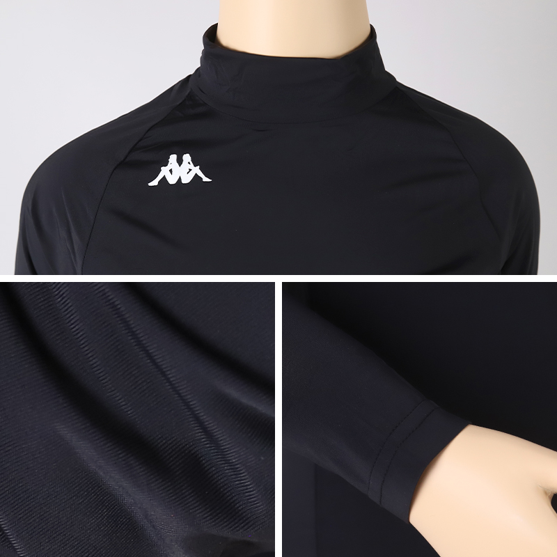 キッズ スポーツ 長袖 クルーネック ストレッチ 涼感 UVカット 130～170cm 子供 子ども 女の子 男の子 ジュニア インナー 黒 スポーツインナー