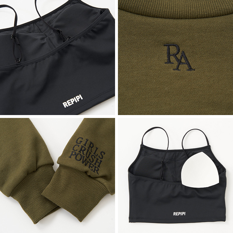キャミブラ 短丈Tシャツ ダンス トレーニング 女の子 女子 かわいい シンプル repipi armario レピピアルマリオ 140~170cm トップス Tシャツ キャミ スポーティー (送料無料)