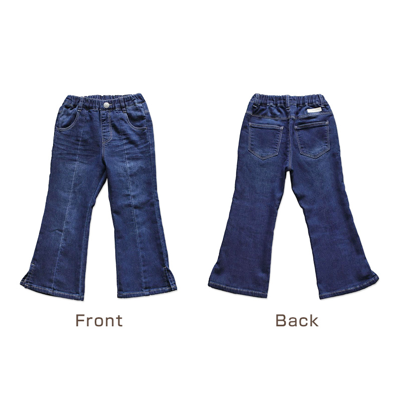 女の子 裏起毛 ストレッチ デニム風 長ズボン ロングパンツ ボトムス 110 120 130 140 150 160cm 秋 冬 あたたかシャギーパンツ ジーパン ジーンズ ストレッチ キッズ ジュニア こども 子供 子供服 通園 通学 デイリー